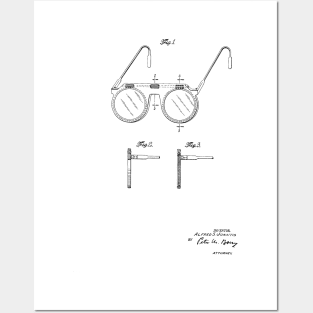 Pair of Sunglasses Vintage Patent Hand Drawing Posters and Art